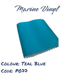 Teal blue marine vinyl, code P077. Sample shown.