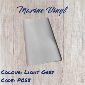 Light grey marine vinyl sample on wood background. Code: P065