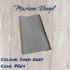 Dark grey marine vinyl sample on wood background. Code: P06Y