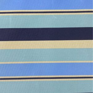 Blue, beige and navy striped canvas fabric. Product code: 02-204