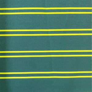 Dark teal fabric with thin yellow stripes. The text 'Bahamas Canvas' is visible at the top. 'S05' is visible at the bott