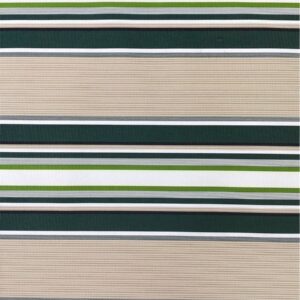 Striped canvas fabric in beige, green, and white. The label reads 'Bahamas Canvas'. Product code: S04