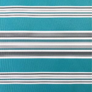 Teal and white striped canvas fabric. The words Bahamas Canvas are visible at the top. The number 02-83 is visible at th