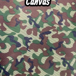 Waterproof Camo11 canvas fabric in green, brown, and beige.