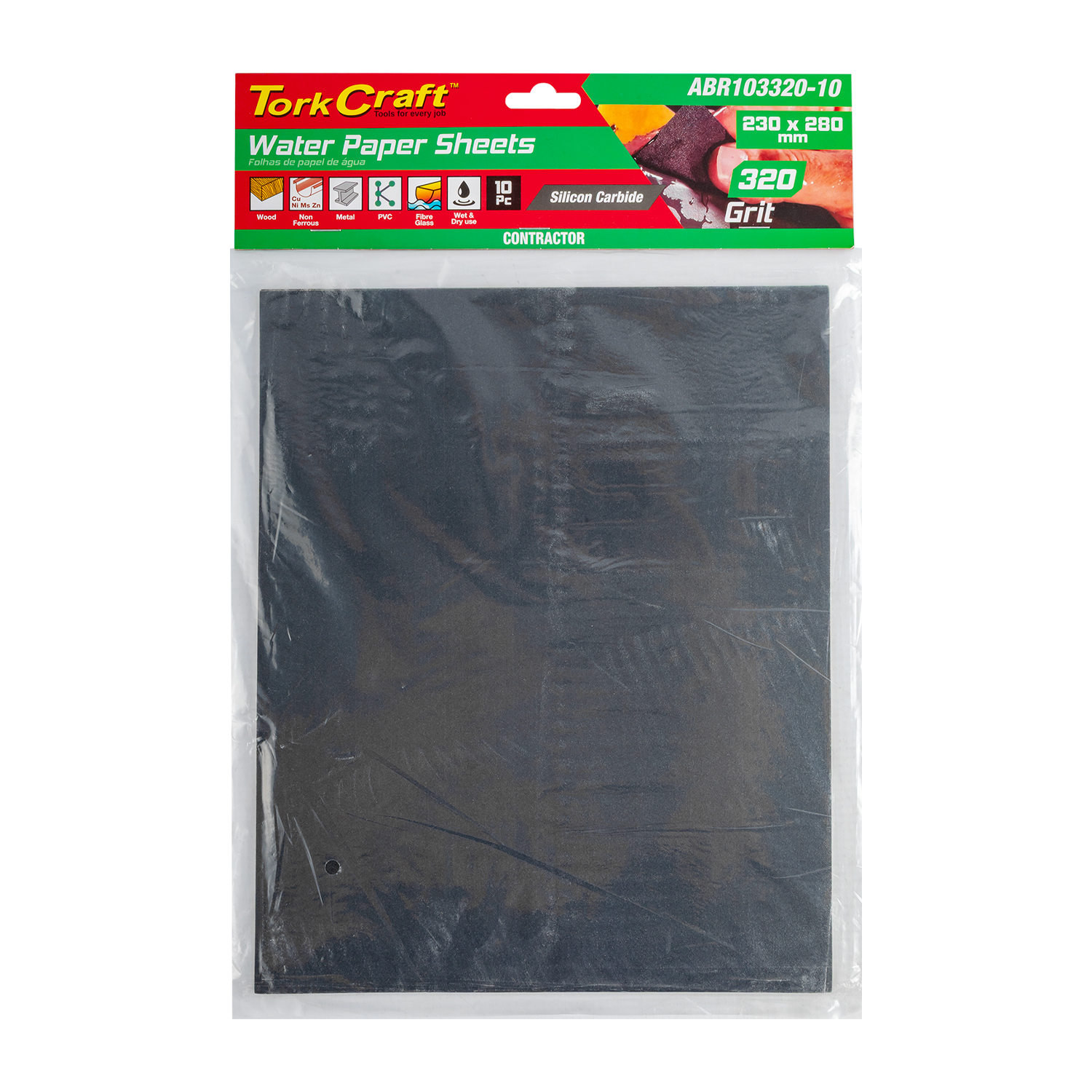 Water Paper 230 X 280Mm 320 Grit Wet & Dry 10 Per Pack Std