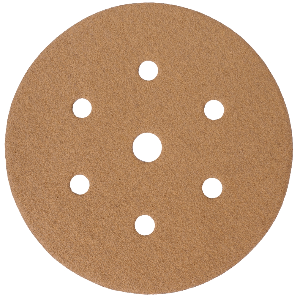 Gold Disc (50 Pieces) 150 Grit 150Mm X 6+1 Holes Hook And Loop