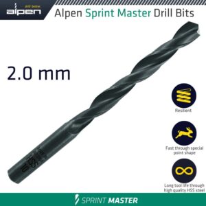 Hss Sprint Master 2Mm X1 61502 Sleeved Din338 Alpen Drill Bit