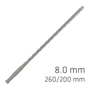 Force X 8.0 X 260/200 Sds-Plus Rebar Drill Bit X4 Cutting Edges - Bulk