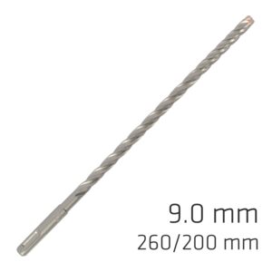 Force X 9.0 X 260/200 Sds-Plus Rebar Drill Bit X4 Cutting Edges