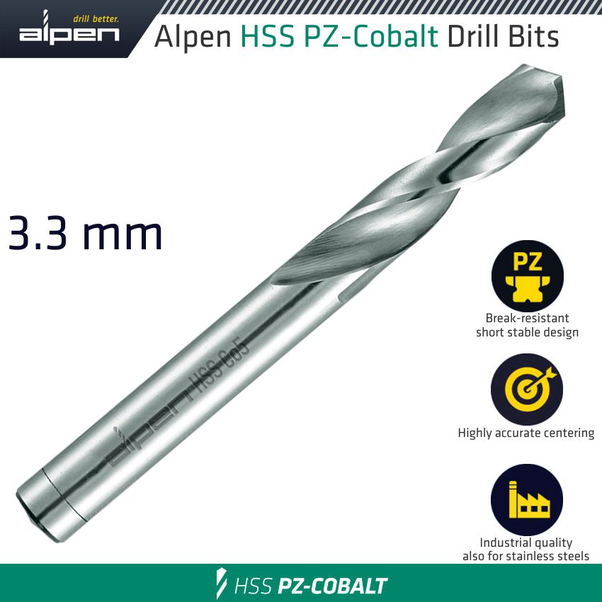 Alpen Cobalt Drill Short Bulk 3.30Mm
