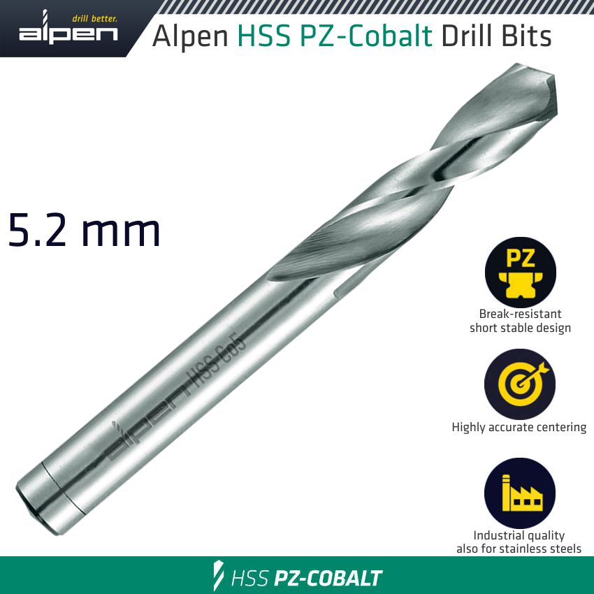 Alpen Cobalt Drill Short Bulk 5.20Mm