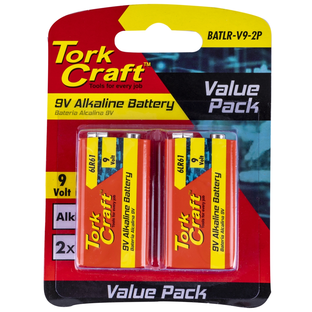 Battery 9V Alkaline X2 Per Card
