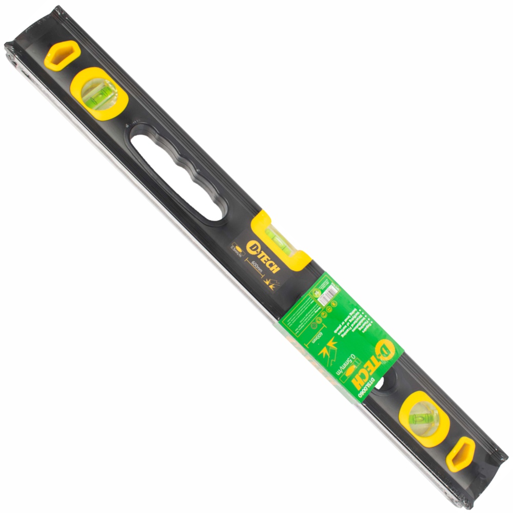 Spirit Level Beam 600Mm X 1.6Mm 3 X Vial 0.5Mm Accur. Alum.