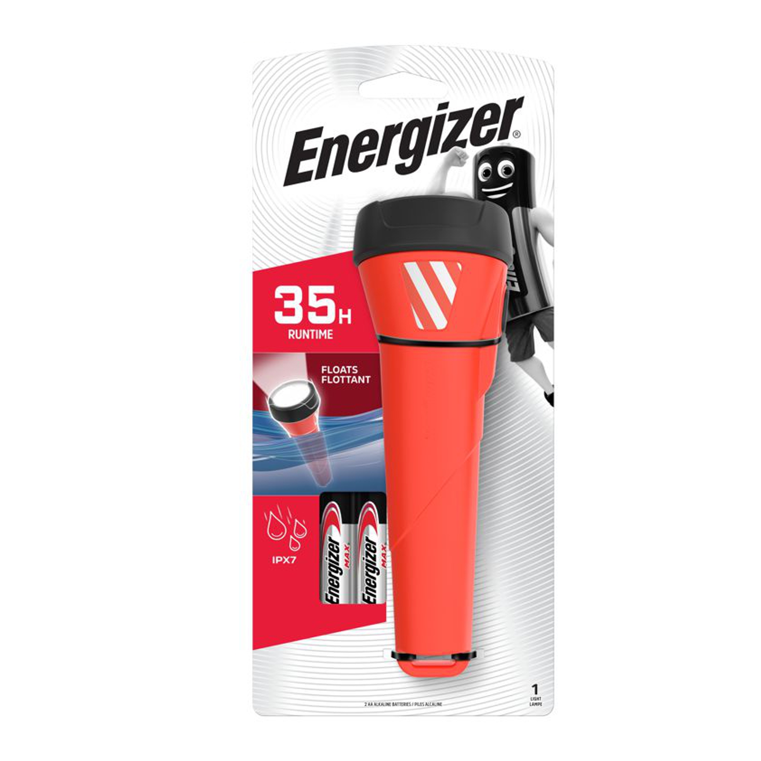 Waterproof Handheld 2Xaa Led Flashlight Energizer Torch