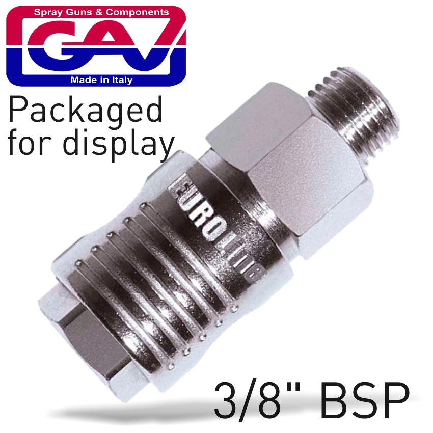 Quick Coupler 3/8'M Packaged Euroline