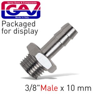 Hose Adaptor 3/8'M X 10Mm Packaged