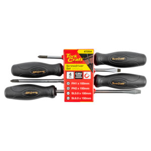 4Pc Screwdriver Set Black Handle