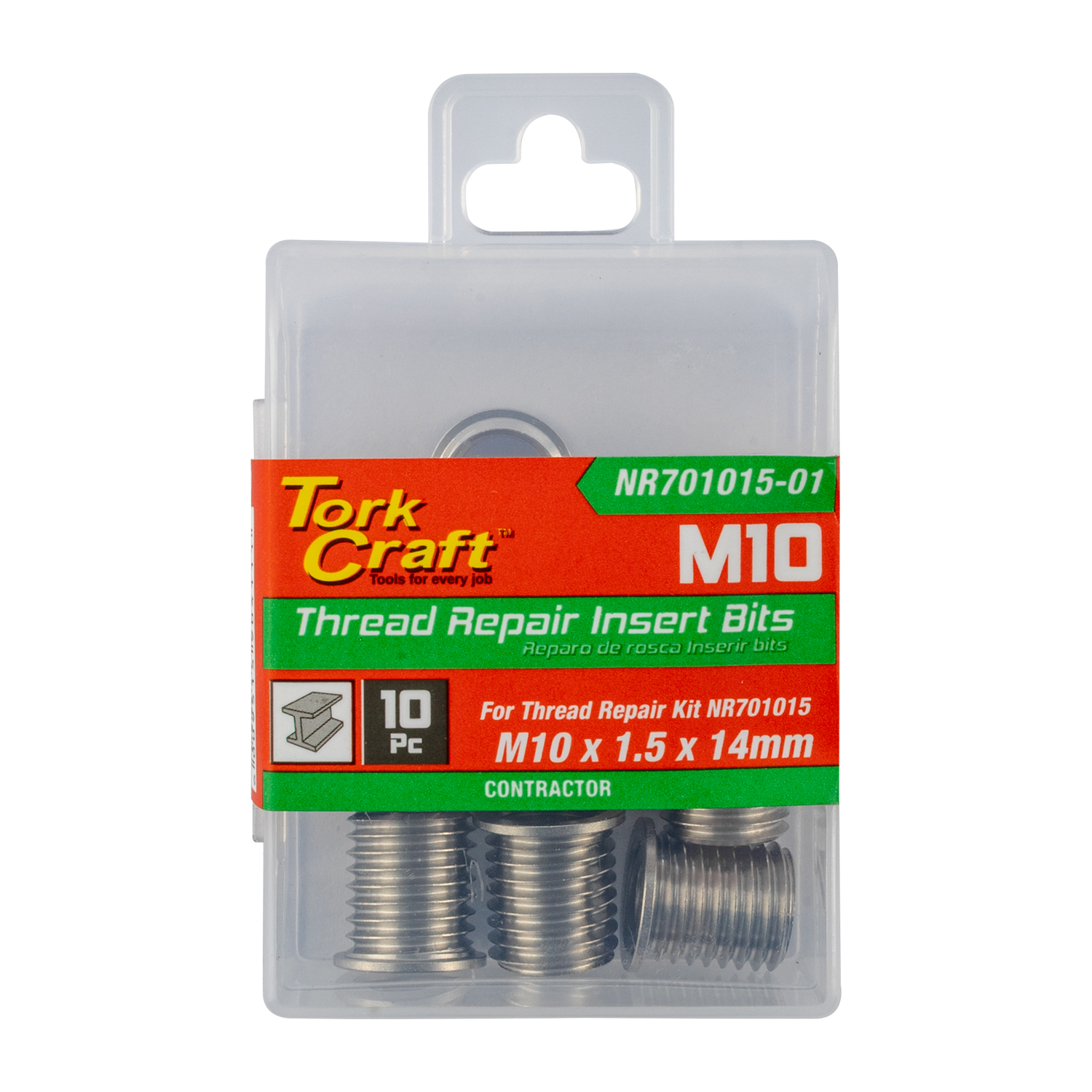 Repl. Insert 10Pc M10 X 1.5 X 14Mm S/Steel For Nr701015