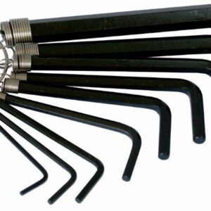 10Pc Hex Allen Key Set On Key Ring Sizes- 1.5,2,2.5,3,4,5,5.5,6,8,10Mm
