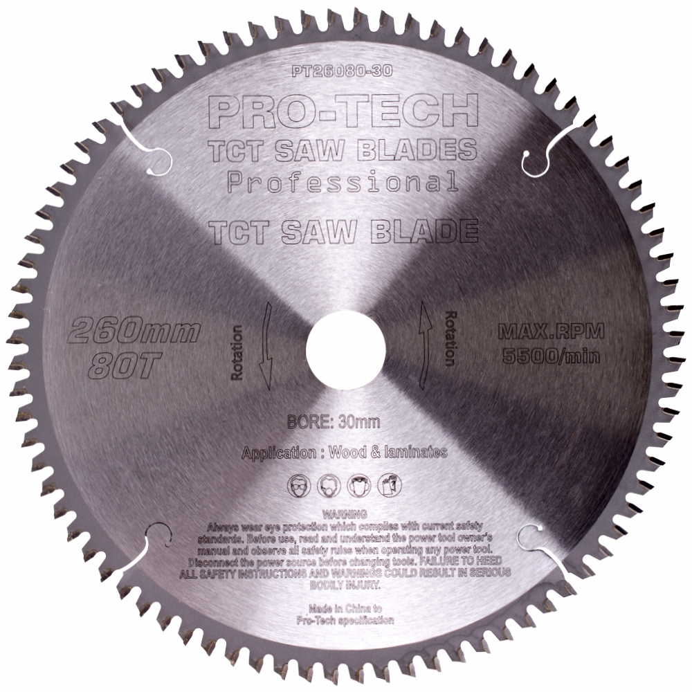 Saw Blade Tct 260X2.5X30X80T Wood Prof. Pro-Tech Fes. Kapex