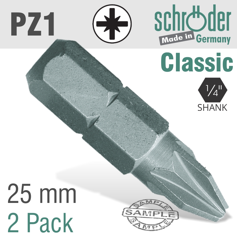 Pozi.no.1X25Mm Classic Bit 2Cd