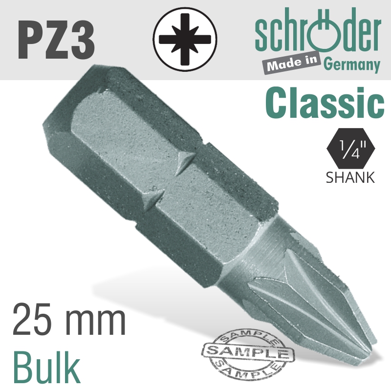 Pozi.no.3X25Mm Classic Bit Bulk