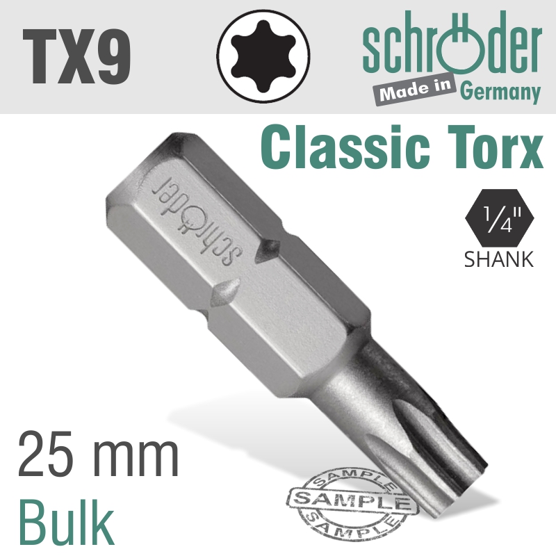Torx Tx9 Classic Bit 25Mm Bulk