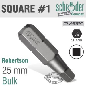 Sq.recess No.1 Insert Bit