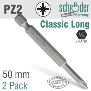 Pozi No.2 X 50Mm Classic Power Bit 2Cd