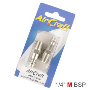 Connector German 1/4' Male 2Pc Pack