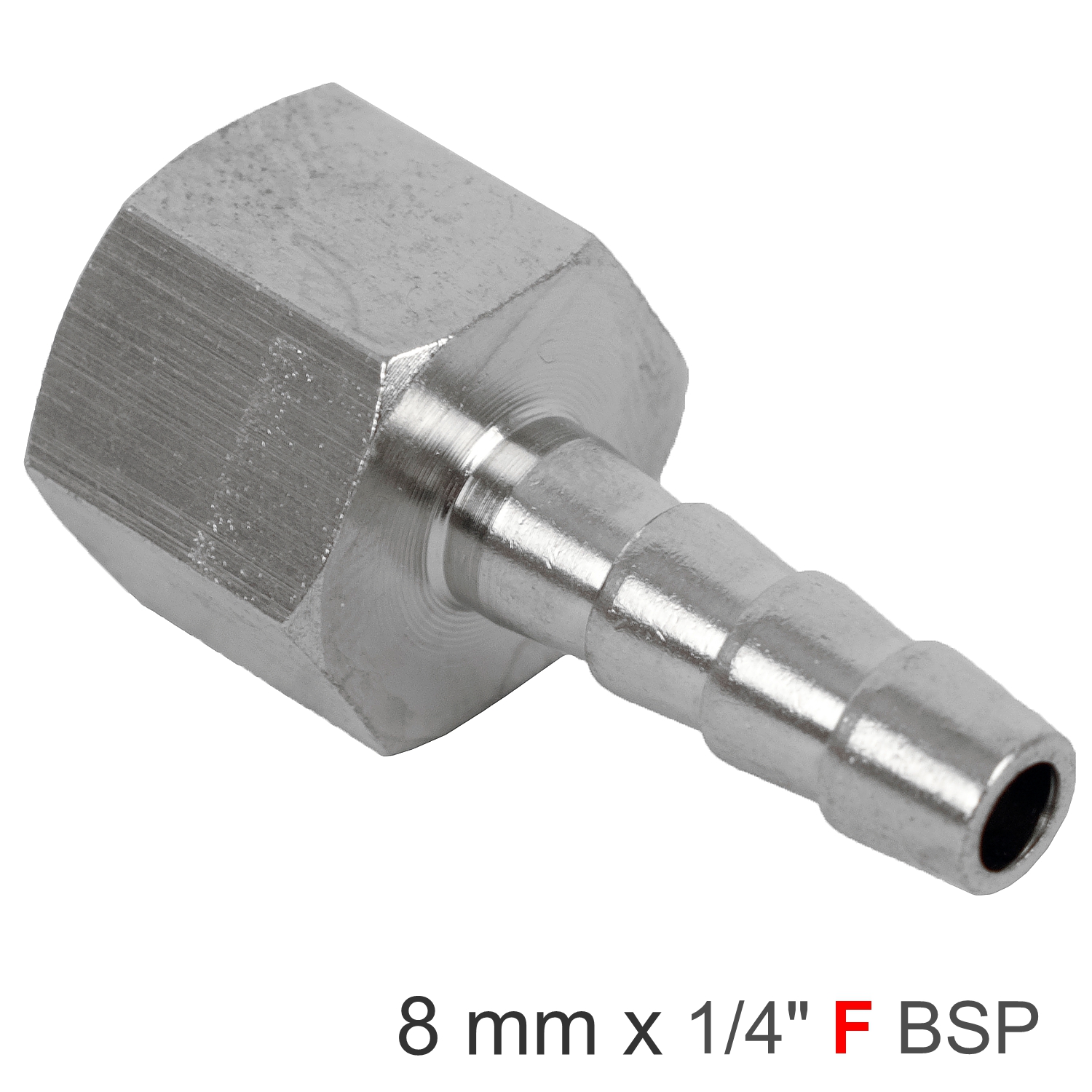Hosetail 1/4'F X 8Mm Bulk