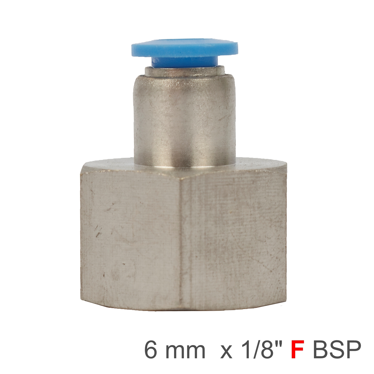 Pu Hose Fitting Straight Stud 6Mm-1/8 F
