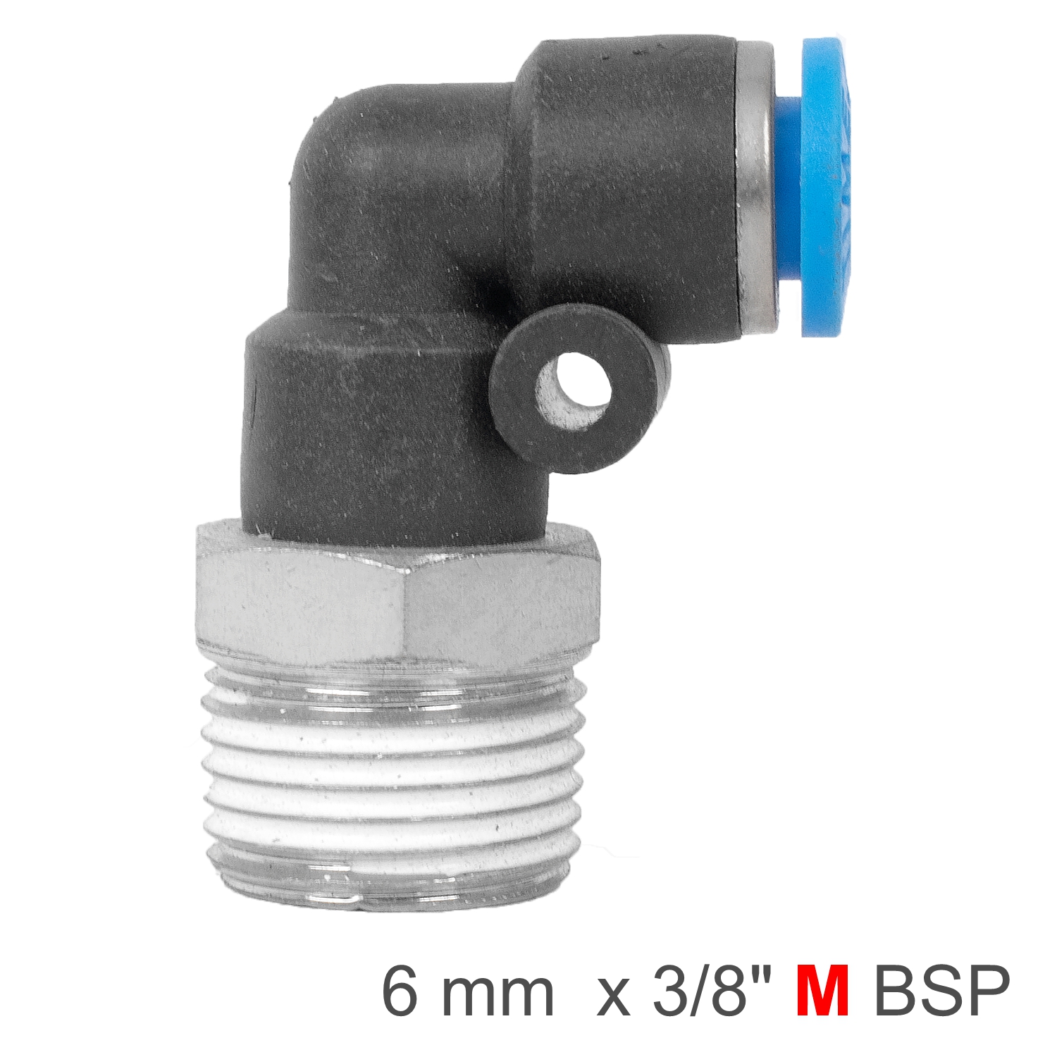 Elbow 6Mm-3/8 M Pu Hose Fitting