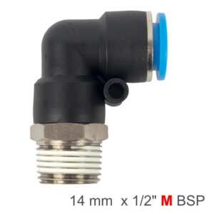Elbow 14Mm-1/2 M Pu Hose Fitting