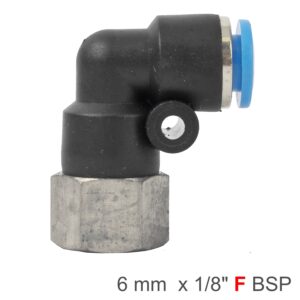 Pu Hose Fitting Elbow 6Mm-1/8 F