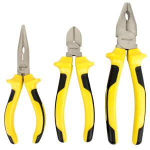 Plier 3Pc Kit Comb Side Long Nose Plier Set