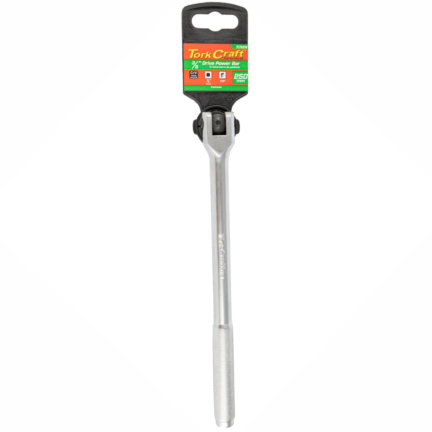 Power Bar 3/8'M Drive 250Mm Swivel Head Steel Handle Socket
