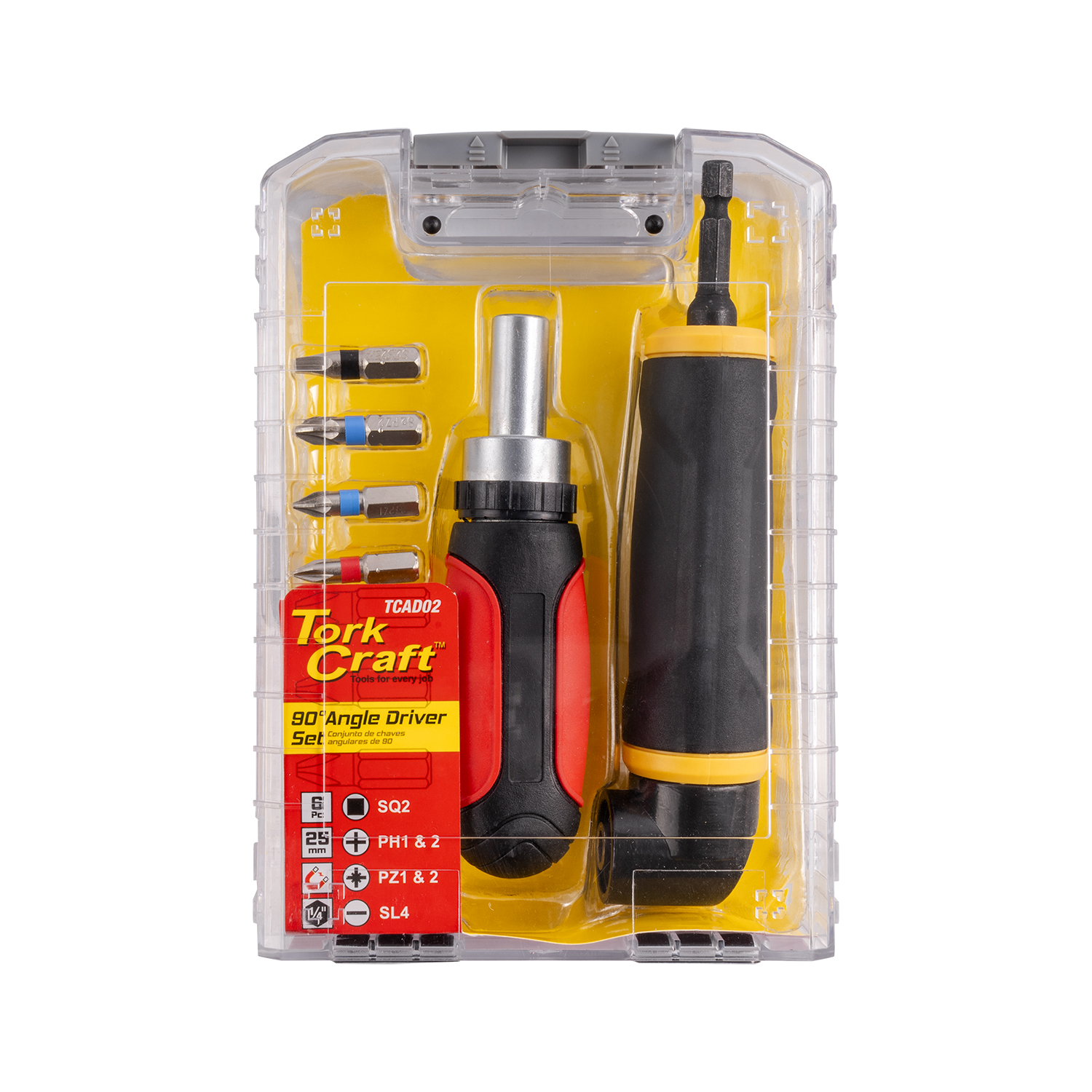 Angle Drive 1/4' Mf W/Ratchet Driver 6Pc Bits