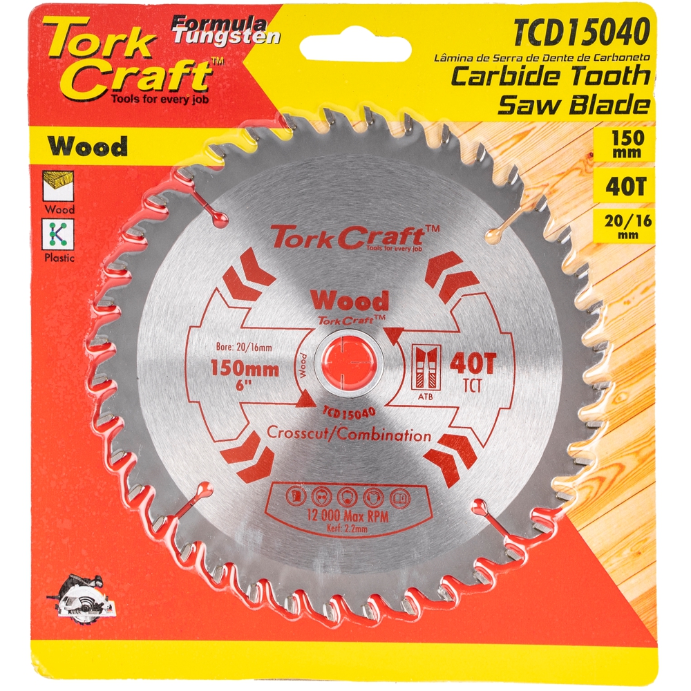 Blade Tct 150 X 40T 20/16 General Purpose Combination Wood