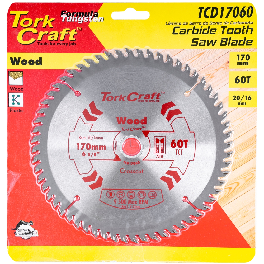 Blade Tct 170 X 60T 20/16 General Purpose Cross Cut