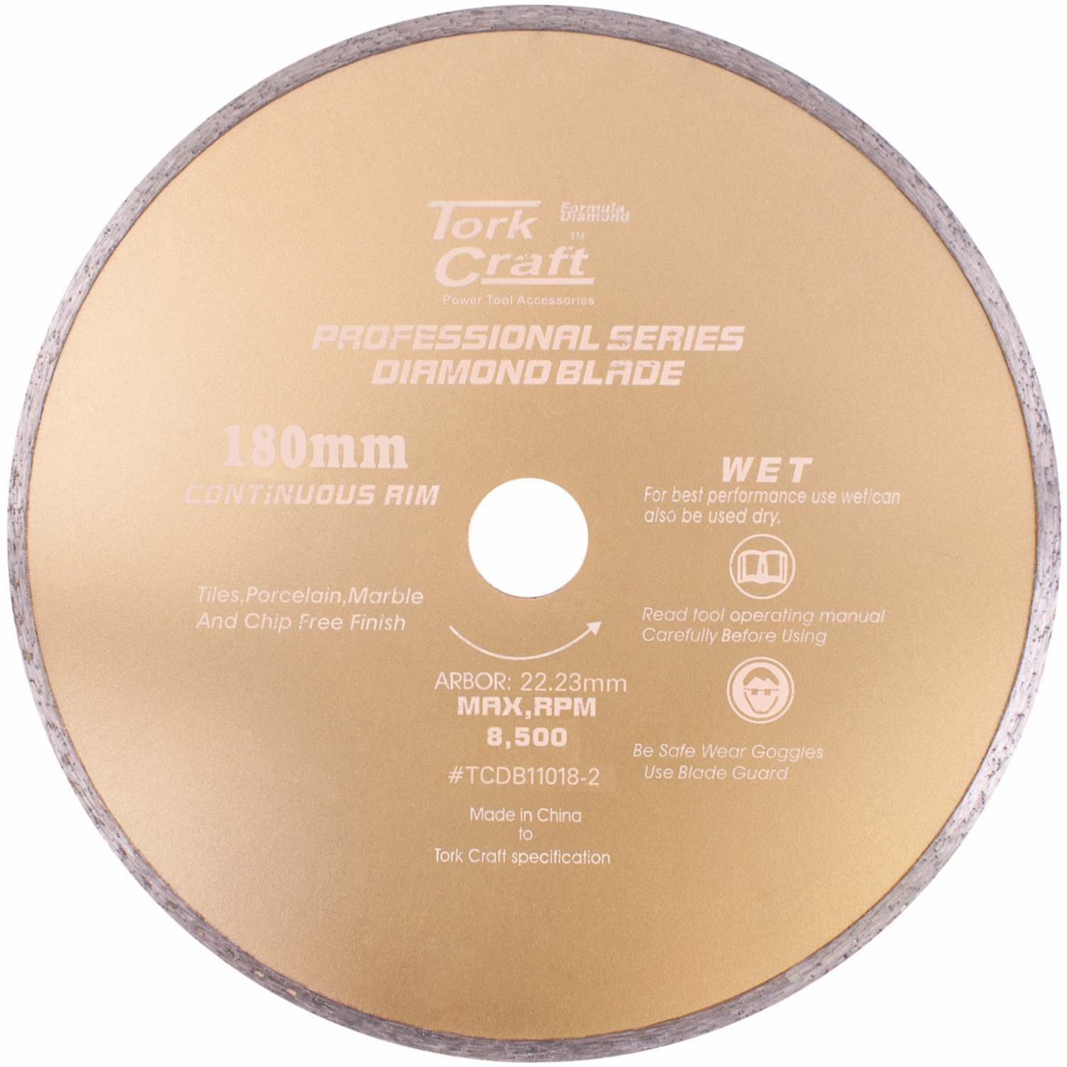 Diamond Blade 180Mm X 22.23 Continues Rim