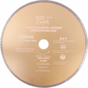 Diamond Blade 180Mm X 25.4 Continues Rim