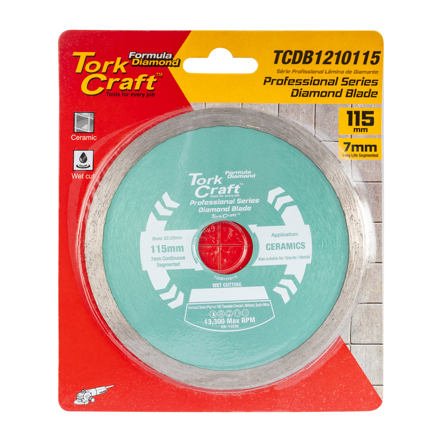 Diamond Blade 115Mm Continues Rim Hot Pressed Contractor