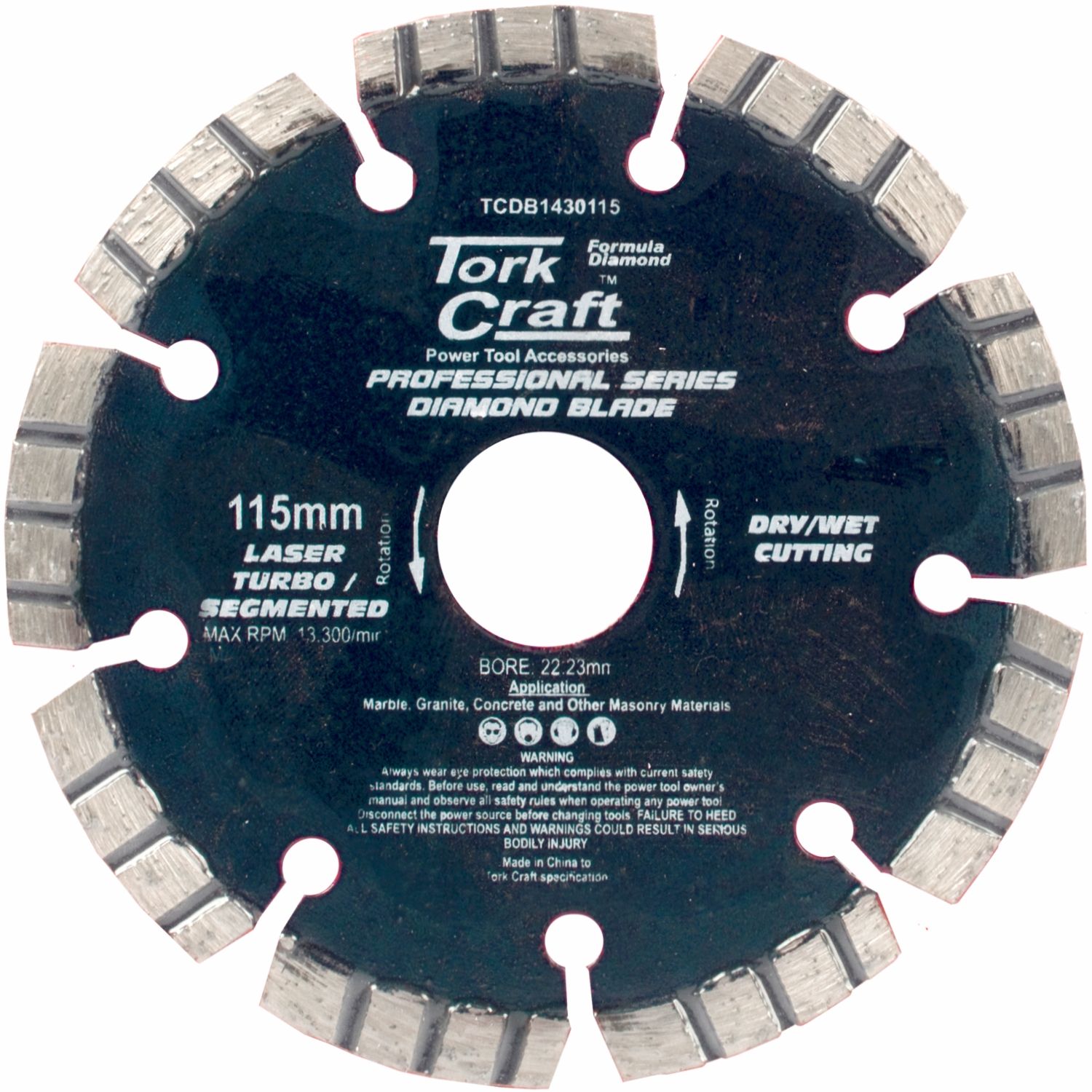 Diamond Blade 115Mm Turbo Segmented Laser Welded Industrial