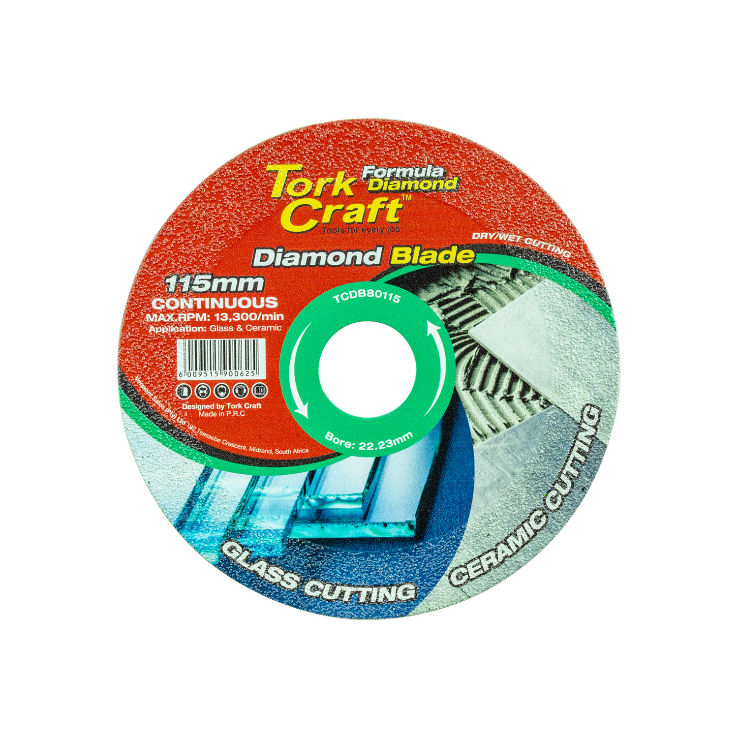 Diamond Blade 115Mm Cont. Thin Rim Glass Tile Stone Cladding
