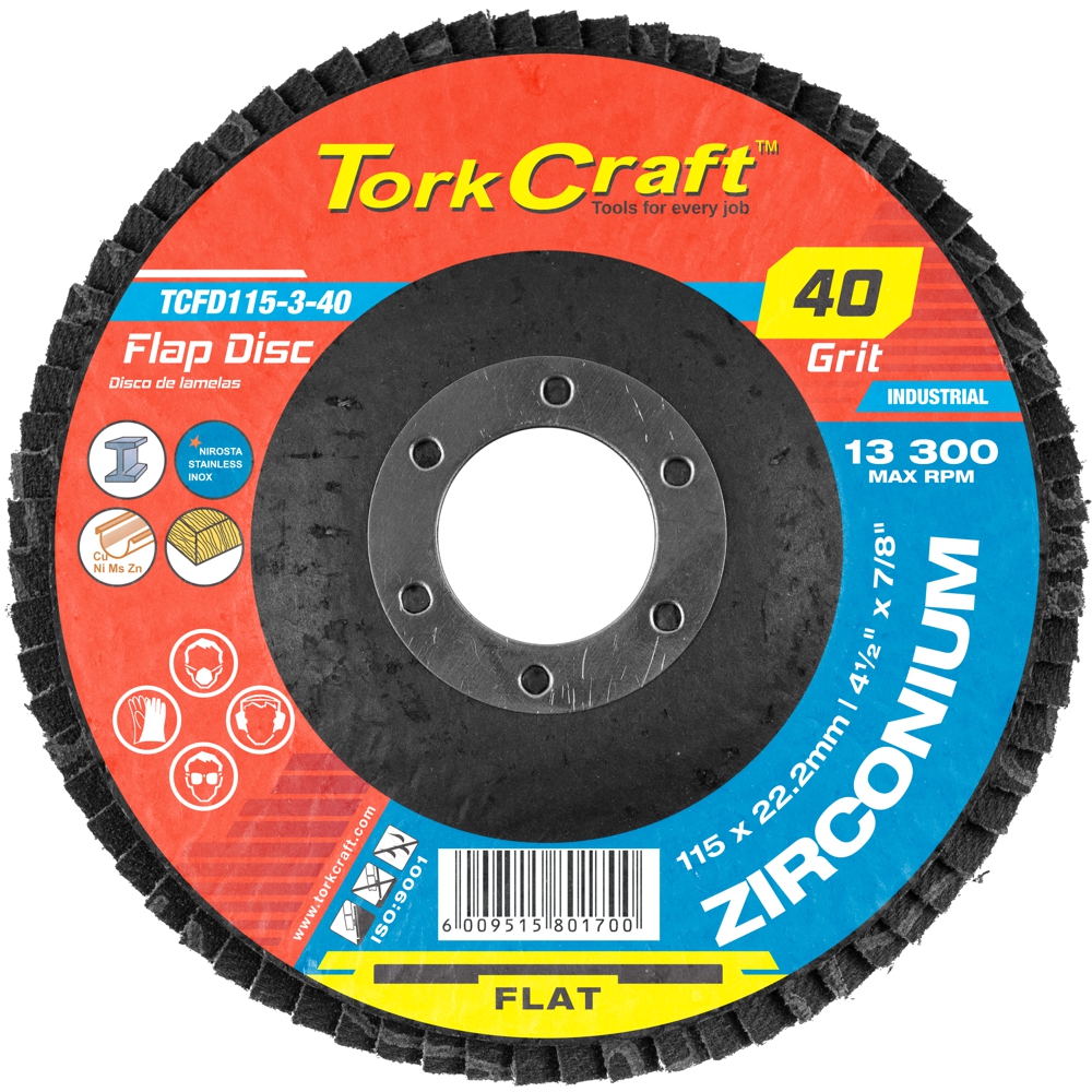 Flap Disc Zirconium 115Mm 40 Grit Flat