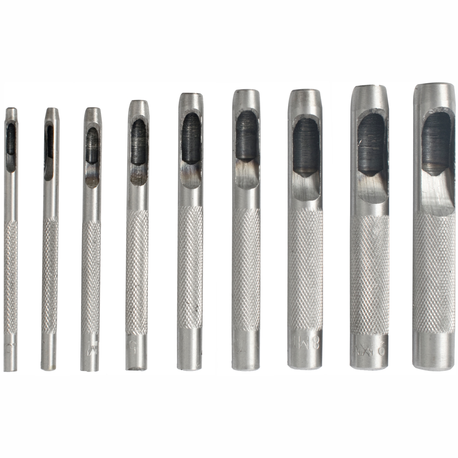 Hollow Punch Set 9Pc 2.5-10Mm Carb. Steel