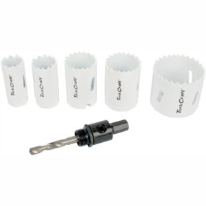 Hole Saw Set 6Pce Bi-Metal (22/25/32/35/51Mm & 3/8 Hex Mandrel)