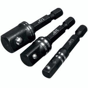 Impact Socket Adaptor 3Pc Set 1/4' 3/8' 1/2'