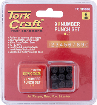 Number Punch Set 6Mm (0-9Mm) Black Finish